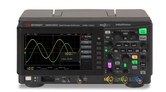 Keysight Essential oscilloscopen XR1-klasse Oscilloscope-DSOX1202G biedt 70MHz bandbreedte op 2 analoge kanalen en ingebouwde golfvormgenerator